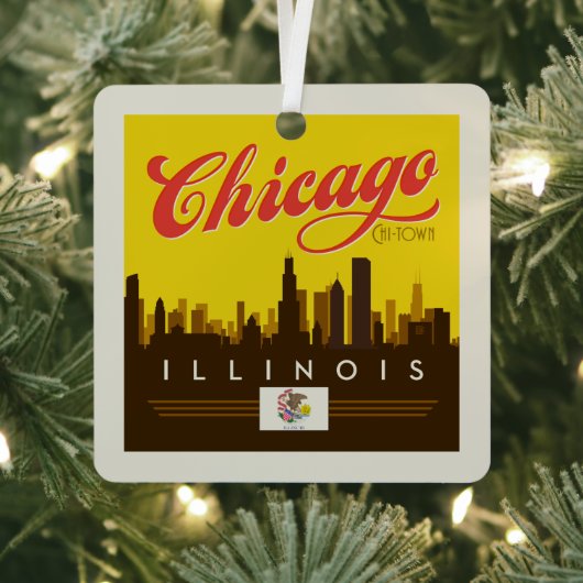 Chicago Illinois Skyline Ornament Aus Metall (InSitu)