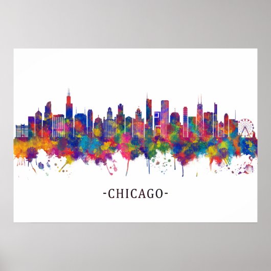 Chicago Illinois Skyline Poster (Vorne)