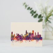 Chicago Illinois Skyline Postkarte (Stehend Vorderseite)