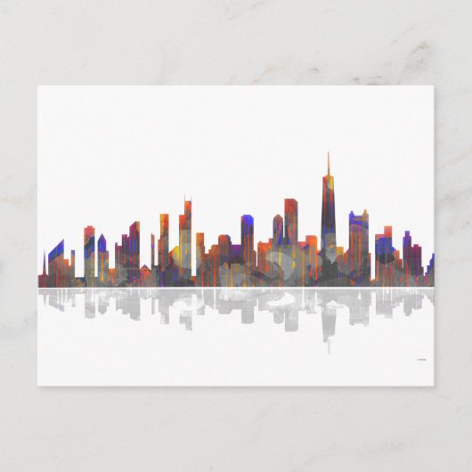 Chicago Illinois Skyline Postkarte (Vorderseite)