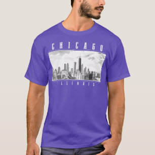 Chicago Illinois Skyline Pride Schwarz-weiß Vintag T-Shirt