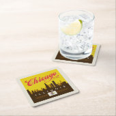 Chicago Illinois Skyline Rechteckiger Pappuntersetzer (Vor Ort)