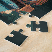 Chicago Illinois Skyline Reisen Vintag Puzzle (Seite)