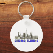 Chicago, Illinois Skyline Schlüsselanhänger (Vorderseite)