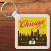 Chicago Illinois Skyline Schlüsselanhänger (Vorderseite)