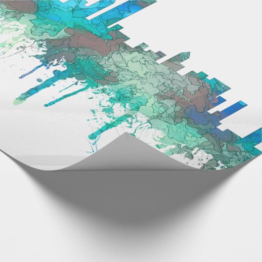 Chicago Illinois Skyline-SG-Dschungel Geschenkpapier (Ecke)