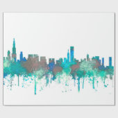 Chicago Illinois Skyline-SG-Dschungel Geschenkpapier (Flach)