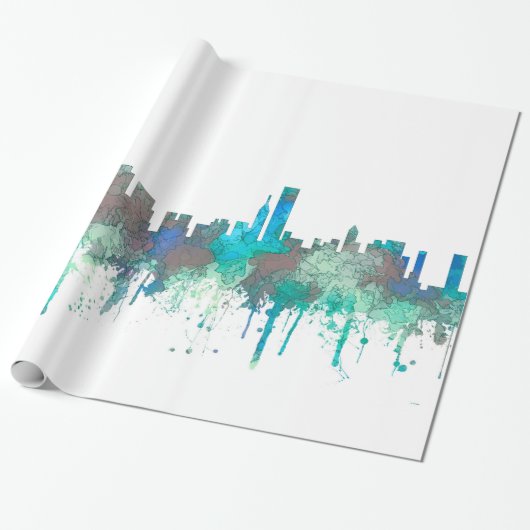 Chicago Illinois Skyline-SG-Dschungel Geschenkpapier (Ungerollt)