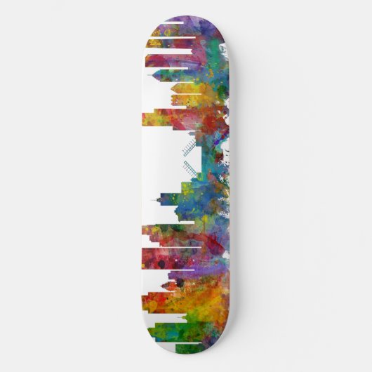 Chicago Illinois Skyline Skateboard (Vorderseite)