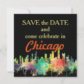 CHICAGO, ILLINOIS SKYLINE SP - SAVE THE DATE (Vorderseite)