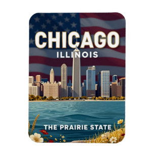 Chicago Illinois Skyline Stadt Erbe Magnet