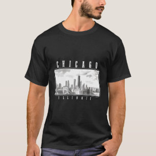 Chicago Illinois Skyline Stolz Schwarz Weiß Chicag T-Shirt