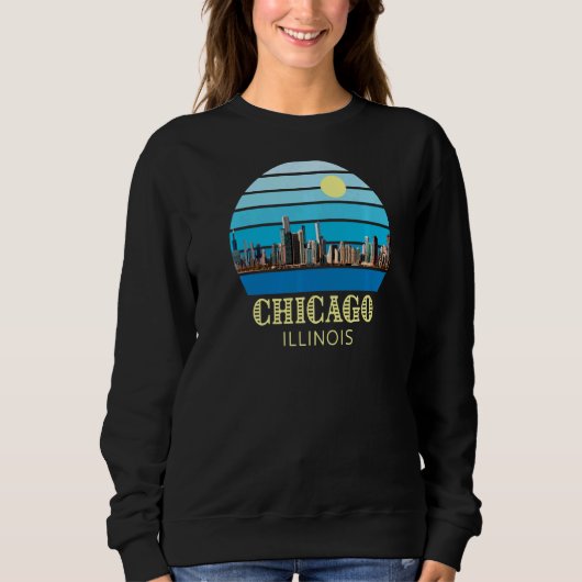 Chicago Illinois Skyline Sweatshirt (Vorderseite)