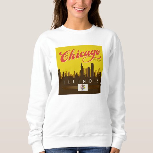 Chicago Illinois Skyline Sweatshirt (Vorderseite)