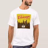 Chicago Illinois Skyline T-Shirt (Vorderseite)