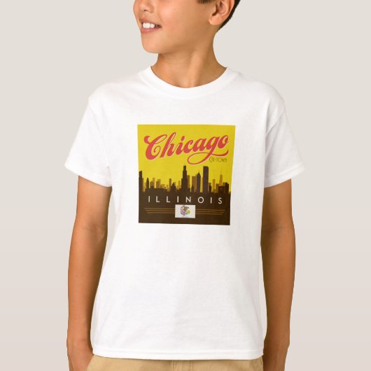 Chicago Illinois Skyline T-Shirt (Vorderseite)