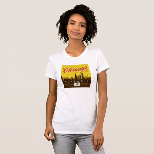 Chicago Illinois Skyline T-Shirt (Vorne ganz)