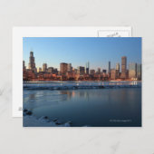 Chicago, Illinois-Skyline über einem gefrorenen Se Postkarte (Vorne/Hinten)
