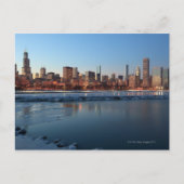 Chicago, Illinois-Skyline über einem gefrorenen Se Postkarte (Vorderseite)