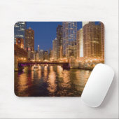 Chicago, Illinois, Skyline und Chicago River bei 2 Mousepad (Mit Mouse)