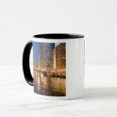 Chicago, Illinois, Skyline und Chicago River bei 2 Tasse (Vorderseite Links)