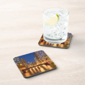 Chicago, Illinois, Skyline und Chicago River Getränkeuntersetzer (Rechte Seite)