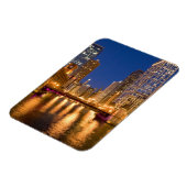 Chicago, Illinois, Skyline und Chicago River Magnet (Linke Seite)