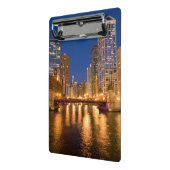 Chicago, Illinois, Skyline und Chicago River Mini Klemmbrett (Gewinkelt2)
