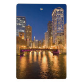 Chicago, Illinois, Skyline und Chicago River Mini Klemmbrett (Rückseite)