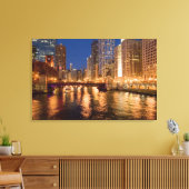 Chicago, Illinois, Skyline und Chicago River mit 2 Leinwanddruck (Insitu (Wohnzimmer))