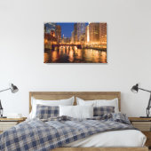Chicago, Illinois, Skyline und Chicago River mit 2 Leinwanddruck (Insitu (Schlafzimmer))
