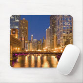 Chicago, Illinois, Skyline und Chicago River Mousepad (Mit Mouse)