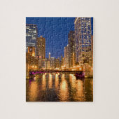 Chicago, Illinois, Skyline und Chicago River Puzzle (Vertikal)