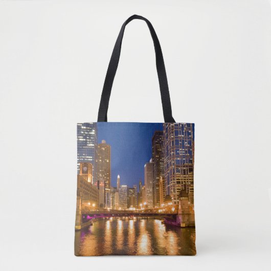 Chicago, Illinois, Skyline und Chicago River Tasche (Vorderseite)