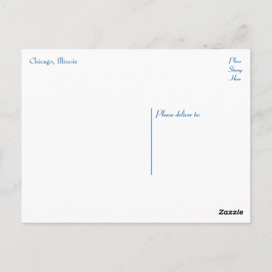 Chicago Illinois Skyline, USA Postkarte (Rückseite)