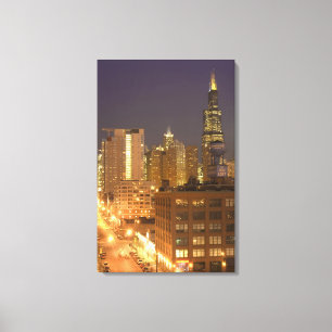 Chicago, Illinois, Skyline vom West Loop aus Leinwanddruck