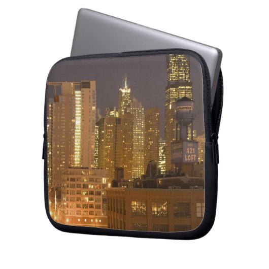 Chicago, Illinois, Skyline von West Loop: Laptopschutzhülle (Vorderseite Links)