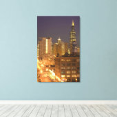 Chicago, Illinois, Skyline von West Loop, Leinwanddruck (Insitu (Holzboden))