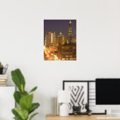 Chicago, Illinois, Skyline von West Loop, Poster (Heimbüro)
