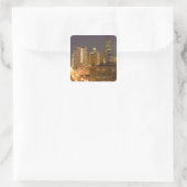 Chicago, Illinois, Skyline von West Loop, Quadratischer Aufkleber (Tasche)
