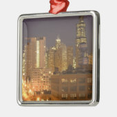 Chicago, Illinois, Skyline von West Loop: Silbernes Ornament (Links)