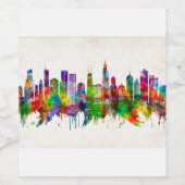 Chicago Illinois Skyline Weinetikett (Einzelnes Label)
