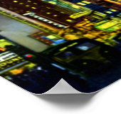 Chicago Illinois Street View in der Nacht Poster (Ecke)