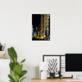 Chicago Illinois Street View in der Nacht Poster (Heimbüro)