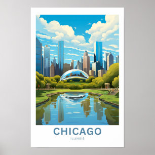 Chicago Illinois Travel Print Poster