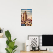 Chicago Illinois Tribune Tower Poster (Heimbüro)