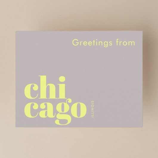 Chicago Illinois typografisch modern  Postkarte