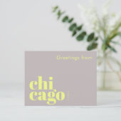 Chicago Illinois typografisch modern  Postkarte (Stehend Vorderseite)