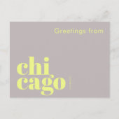 Chicago Illinois typografisch modern  Postkarte (Vorderseite)
