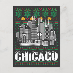 Chicago Illinois Ugly Christmas Postkarte